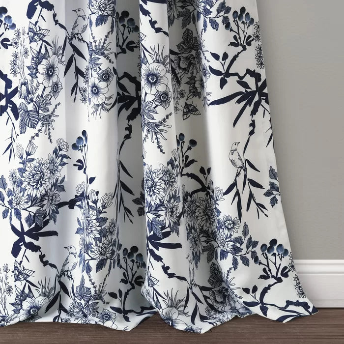 Baldvina Floral Room Darkening Thermal Curtain Panels, 52" W x 95" L, (Set of 2)