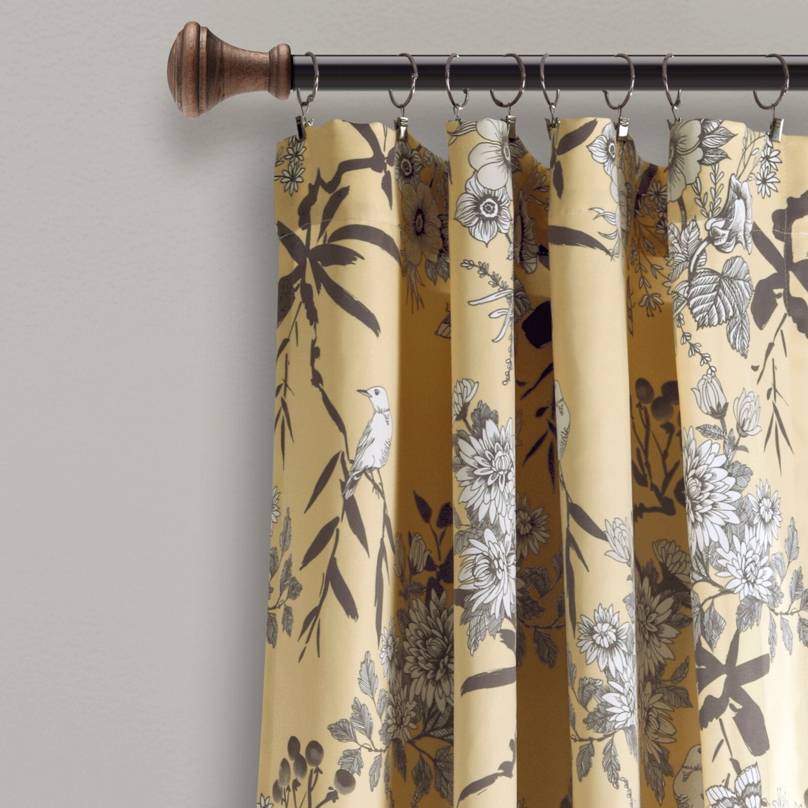 Baldvina Floral Room Darkening Thermal Curtain Panels (Set of 2) GM015