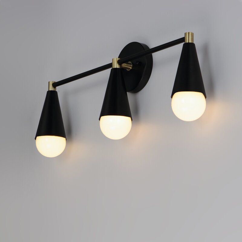 Balfour 3 - Light Dimmable Black Vanity Light" 9'' H x 24'' W x 4'' D"