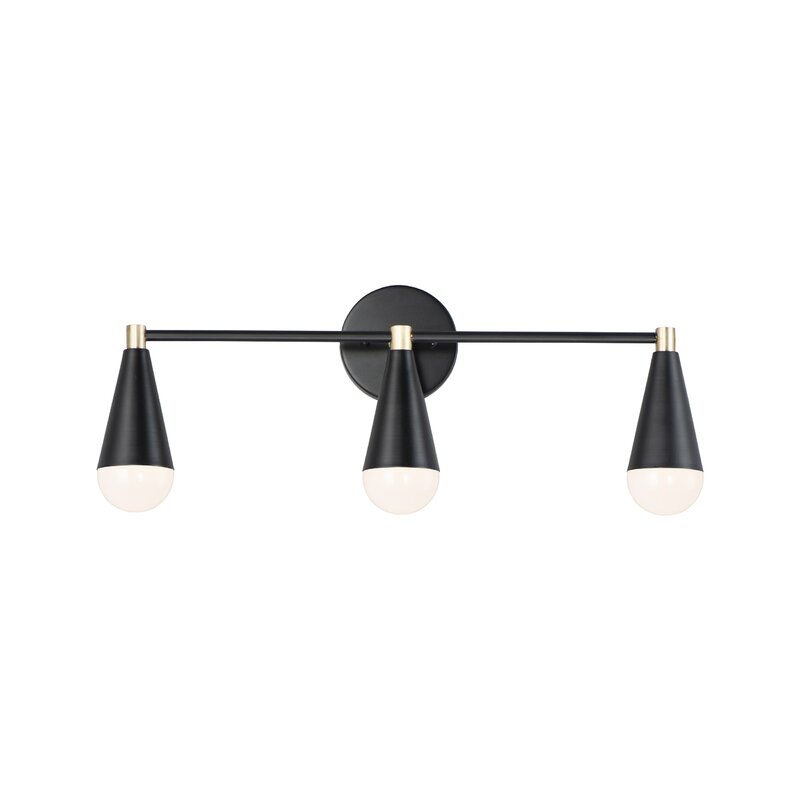 Balfour 3 - Light Dimmable Black Vanity Light" 9'' H x 24'' W x 4'' D"
