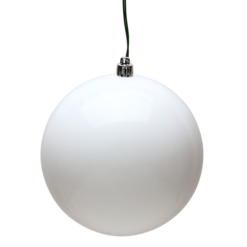 6" H x 6" W x 6" D White Candy Ball Ornament (Set of 4)