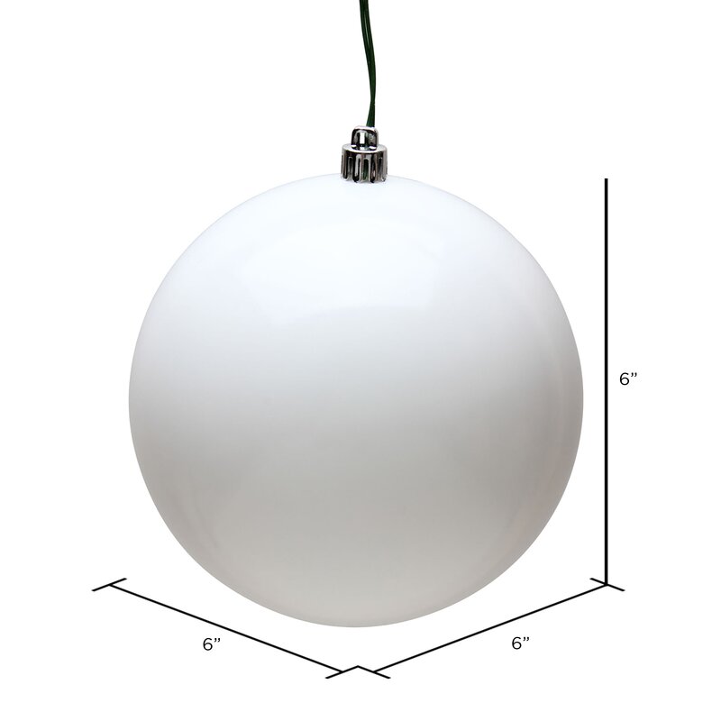 6" H x 6" W x 6" D White Candy Ball Ornament (Set of 4)