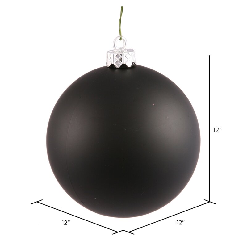 12" Black Ball Ornament