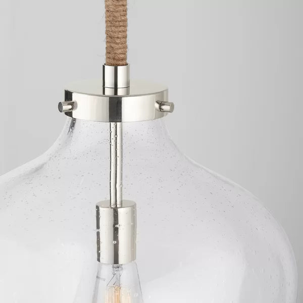 Ballast 1 - Light Single Dome Pendant with Rope Accents