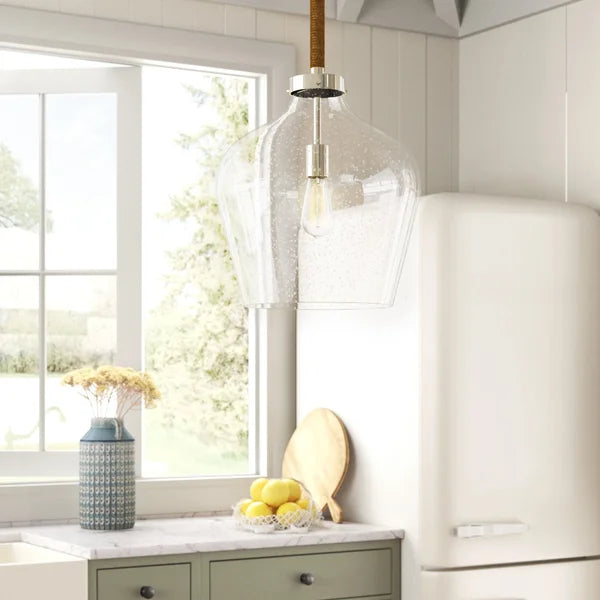 Ballast 1 - Light Single Dome Pendant with Rope Accents