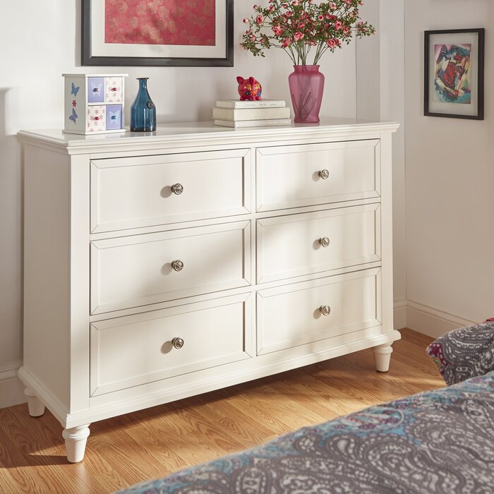 White Ballinger 6 Drawer Double Dresser