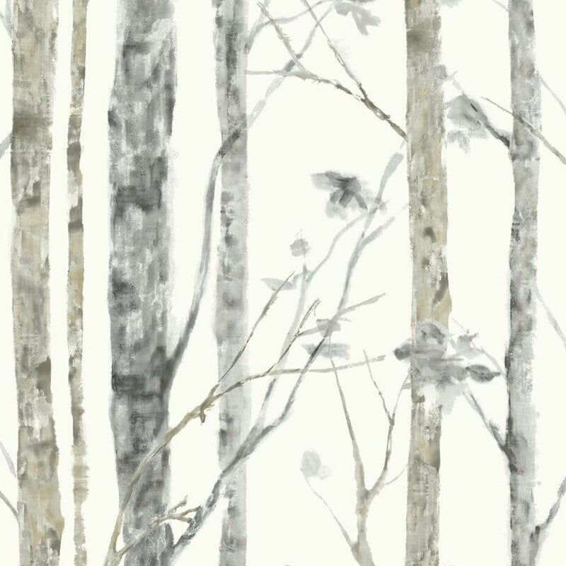 Ballywillin Birch Tree Peel and Stick 16.5' x 20.5" Wallpaper Roll ts165