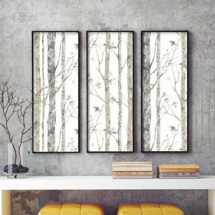 Ballywillin Birch Tree Peel and Stick 16.5' x 20.5" Wallpaper Roll ts165