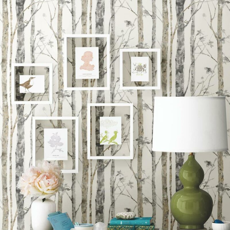 Ballywillin Birch Tree Peel and Stick 16.5' x 20.5" Wallpaper Roll ts165