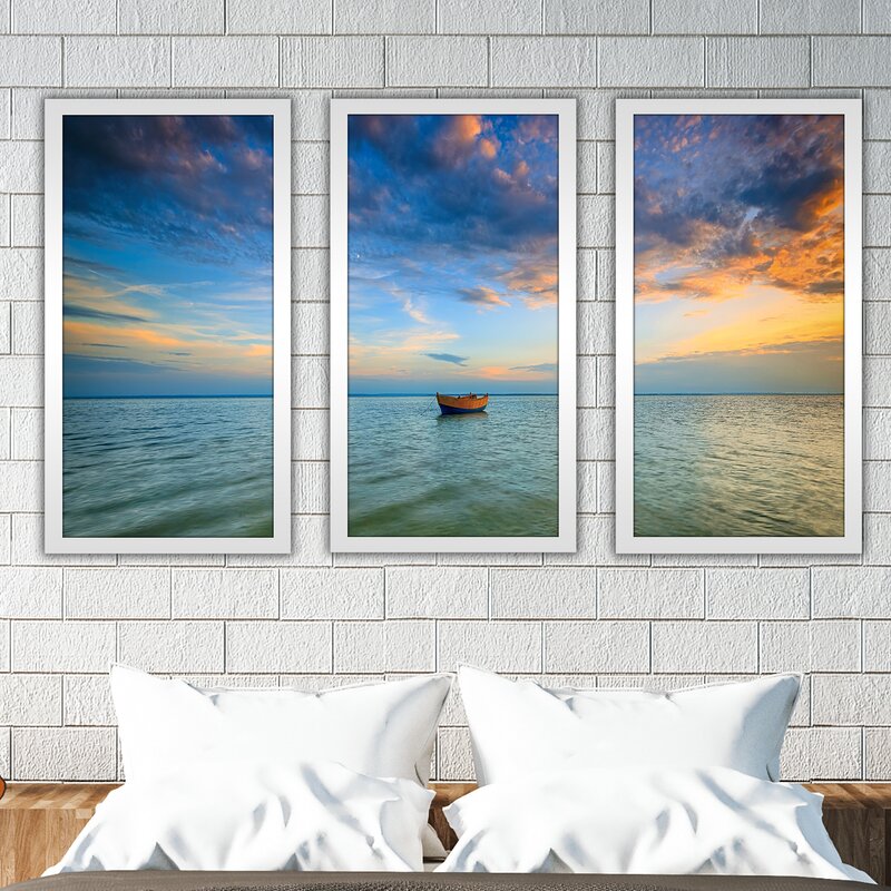 Baltic Sea At Sunset - Picture Frame Photograph Set, 33.5"x52.5"x1"