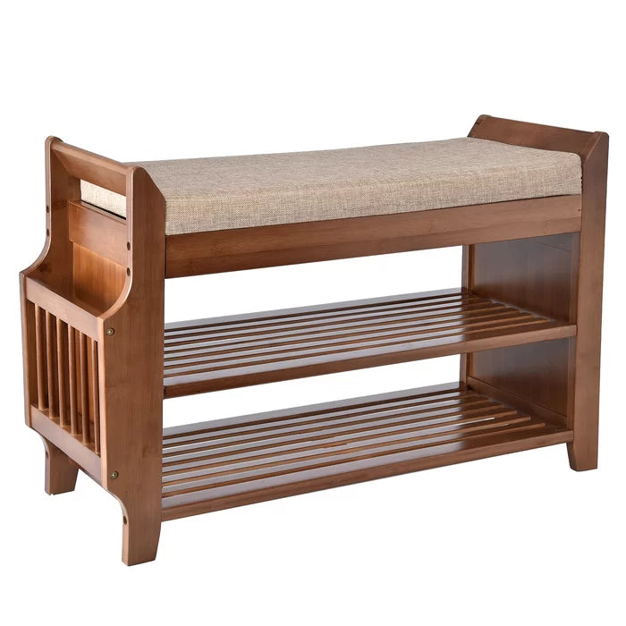 Bamboo 6 Pair Shoe Storage Bench