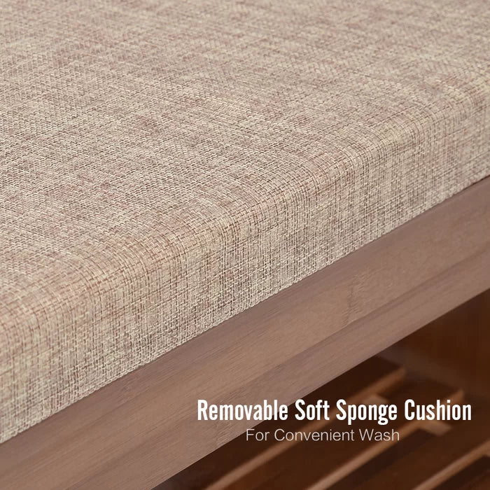 Bamboo 6 Pair Shoe Storage Bench