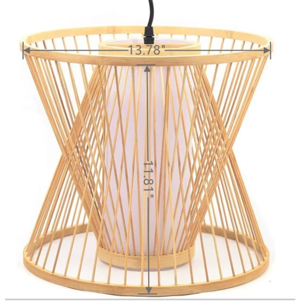 Bamboo Chandelier Wicker Rattan Shade Pendant Light Fixture