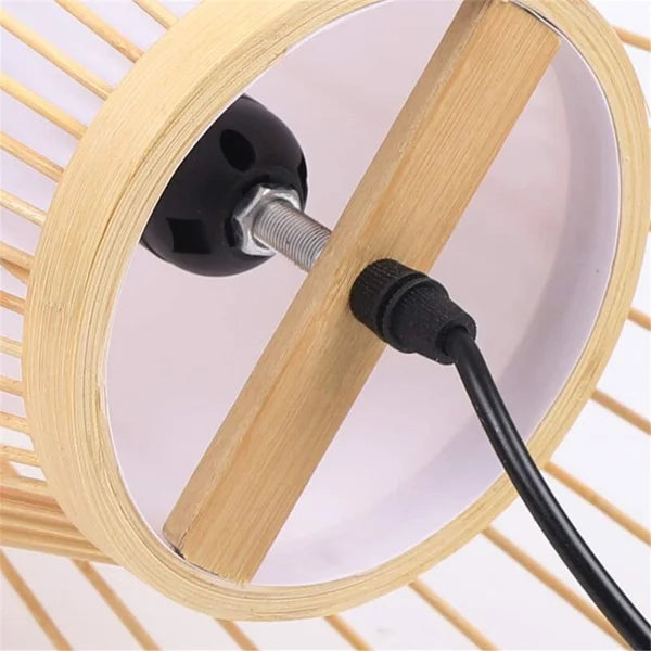 Bamboo Chandelier Wicker Rattan Shade Pendant Light Fixture
