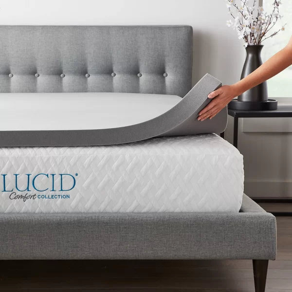 Bamboo Charcoal and Aloe 3" Memory Foam Mattress Topper Twin XL