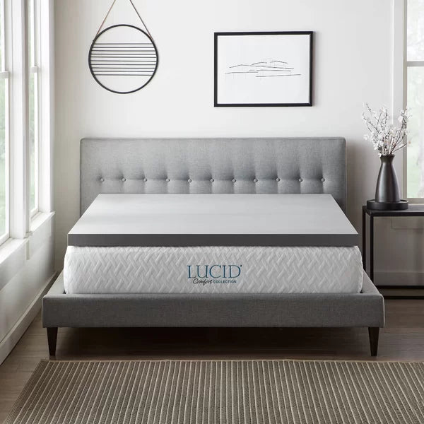 Bamboo Charcoal and Aloe 3" Memory Foam Mattress Topper Twin XL