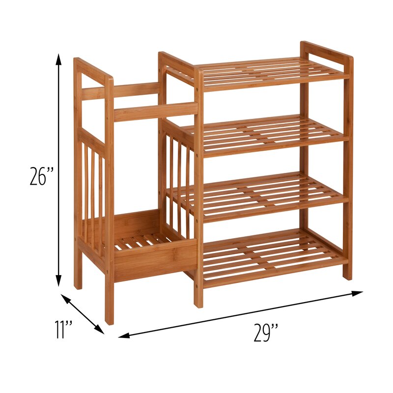 Bamboo Entryway 8 Pair Shoe Rack CA544