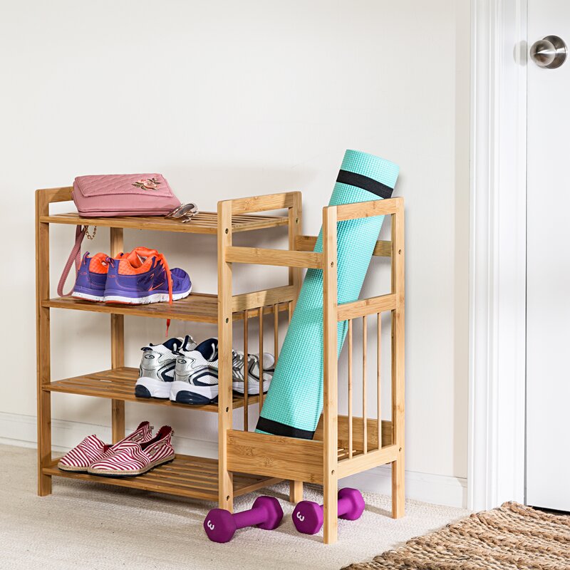 Bamboo Entryway 8 Pair Shoe Rack CA544
