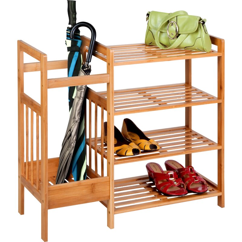 Bamboo Entryway 8 Pair Shoe Rack CA544