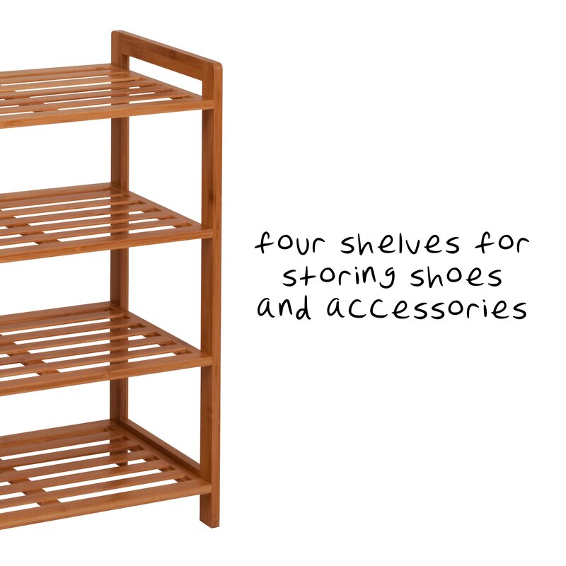 Bamboo Entryway 8 Pair Shoe Rack CA544