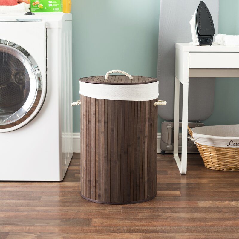 Bamboo Foldable Hamper 23.62'' H x 16 W x 16 D