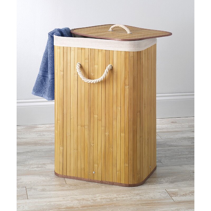 Bamboo Rectangular Laundry Hamper