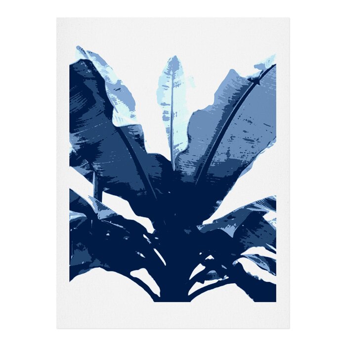 24" H x 28" W x 0.125" D Bananarama Navy Graphic Art - Unframed Graphic Art