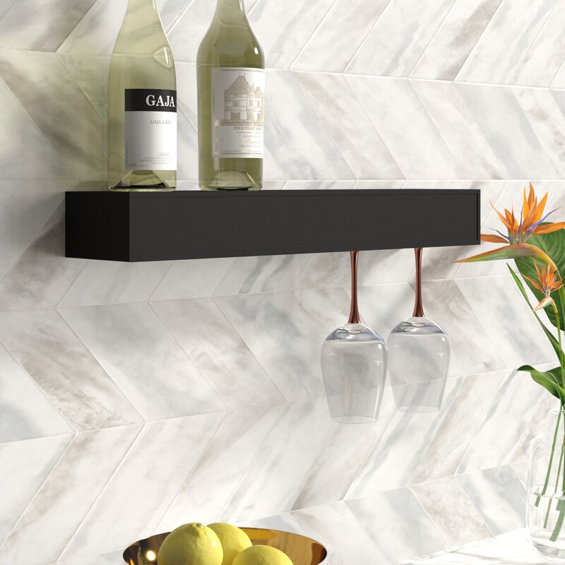 Banda 6 Bottle Wall Mounted Wine Bottle & Glass Rack VB553