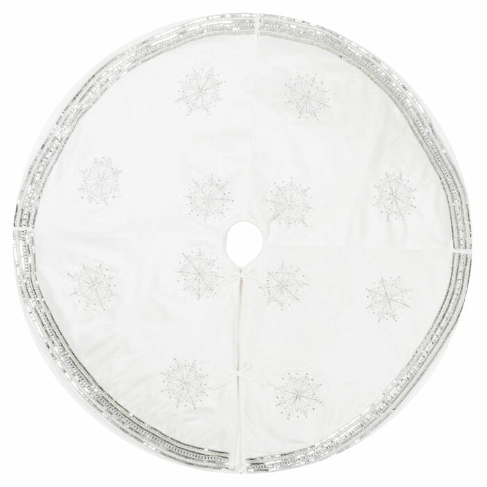 60" Banded Snowflake Tree Skirt (#K4640)