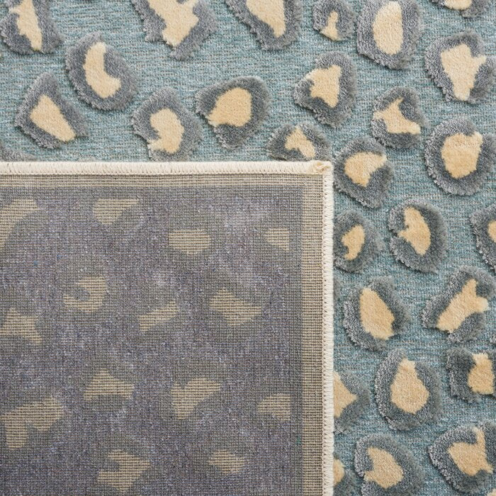 Banerjee Viscose Cream / Spruce Rug, Rectangle 2'7" x 4'