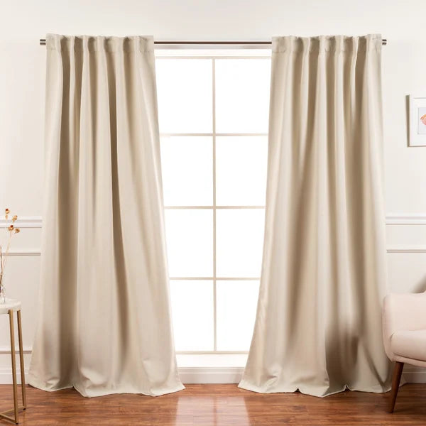 Bantam Solid Blackout Thermal Rod Pocket Curtain Panels 52"x108" (Set of 2)