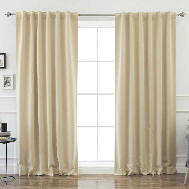 52" W x 84" L Bantam Solid Blackout Thermal Rod Pocket Curtain Panels (Set of 2)