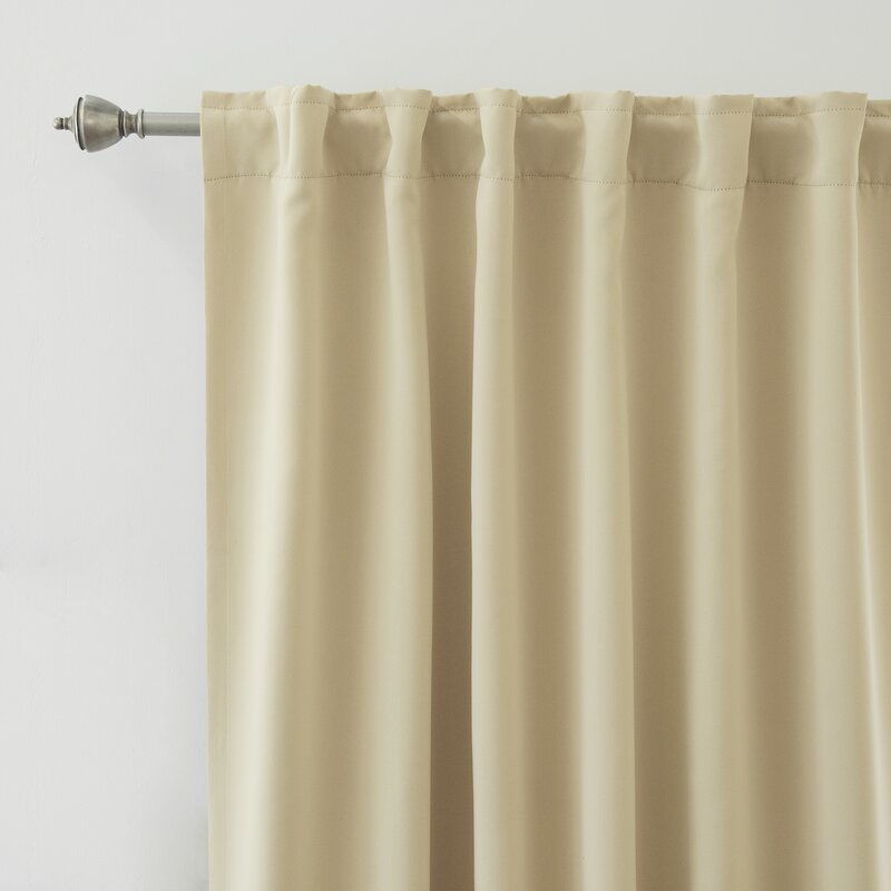 52" W x 84" L Bantam Solid Blackout Thermal Rod Pocket Curtain Panels (Set of 2)