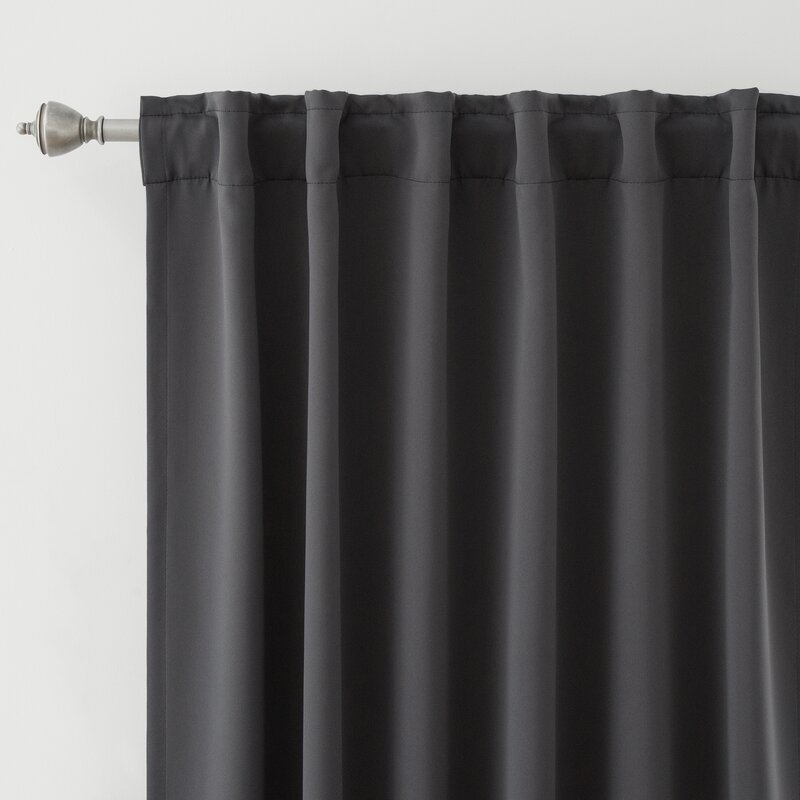 52" W x 84" L Bantam Solid Blackout Thermal Rod Pocket Curtain Panels (Set of 2)