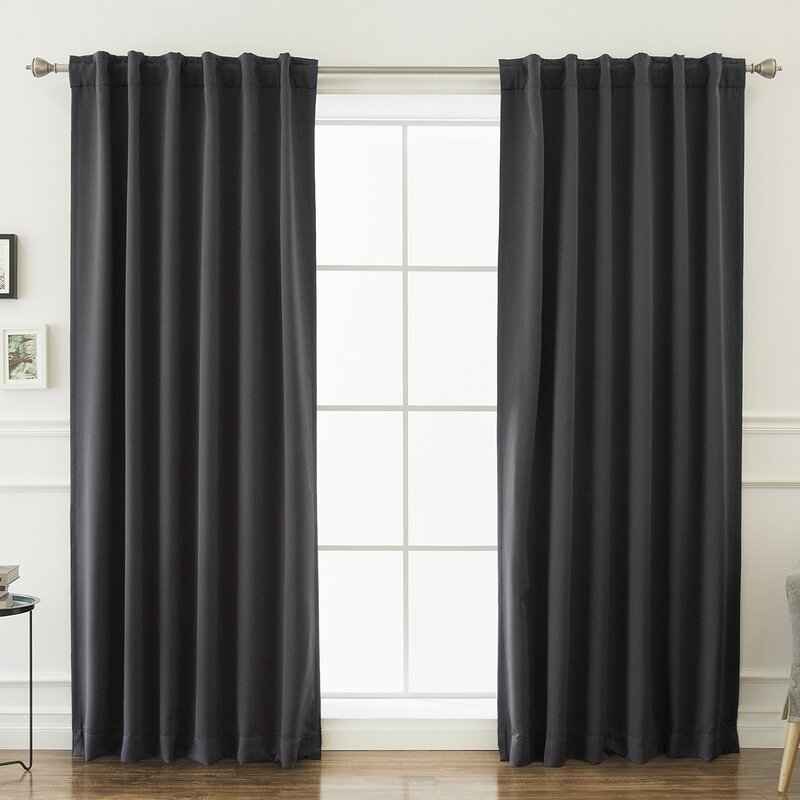 52" W x 84" L Bantam Solid Blackout Thermal Rod Pocket Curtain Panels (Set of 2)