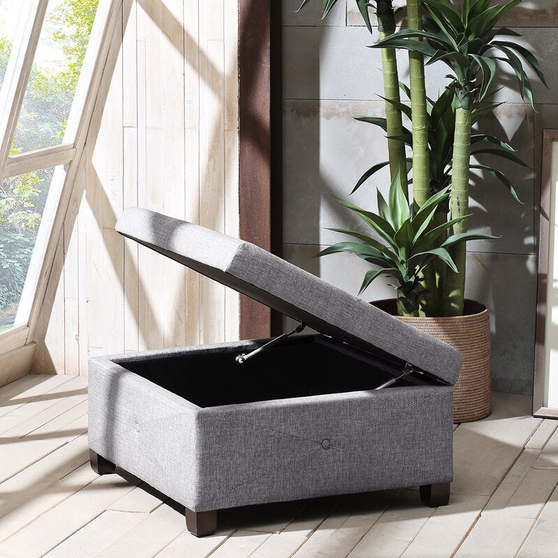 Bantom 29.5'' Wide Tufted Square Storage Ottoman with Storage