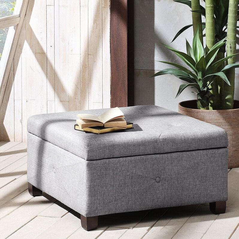 Bantom 29.5'' Wide Tufted Square Storage Ottoman with Storage