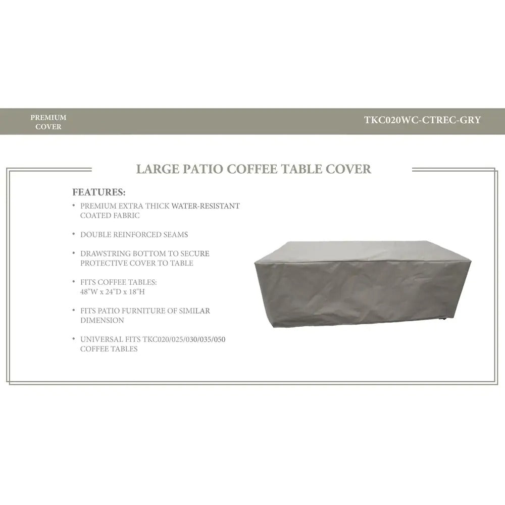 Barbados/Florence/Fairmont/Cape Cod/Venice/Manhattan/Laguna Rectangle Coffee Table Protective Cover - Grey K8578