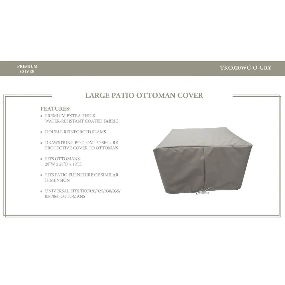 Barbados/Florence/Miami/Fairmont/Cape Cod/Venice/Manhattan/Laguna Ottoman Protective Cover - Grey K8579