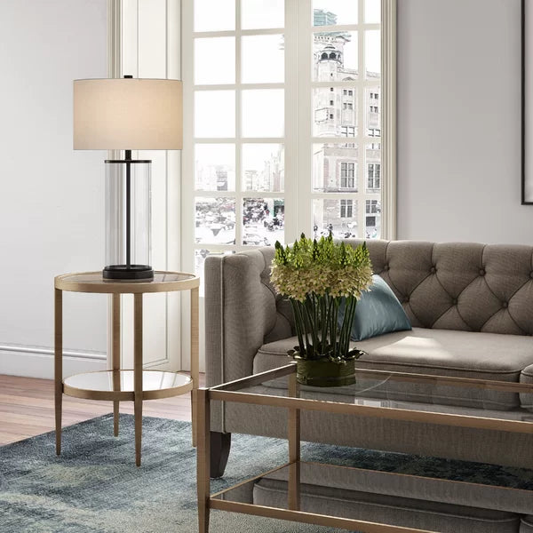 Barbara 23.63'' Tall Glass End Table