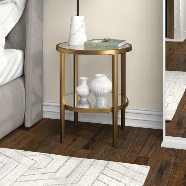 Barbara 23.63'' Tall Glass End Table