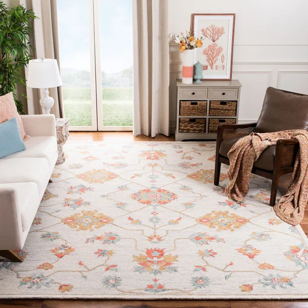 Barbuda Oriental Handmade Tufted Wool Area Rug in Blue/Beige 9' x 12'