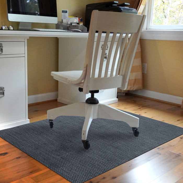 Gray Barbury Weave 35 in. x 47 in. Desk Chair Mat