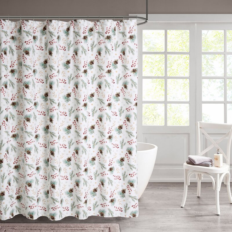 Barcenas 13 Piece Floral Shower Curtain Set + Hooks HAS119