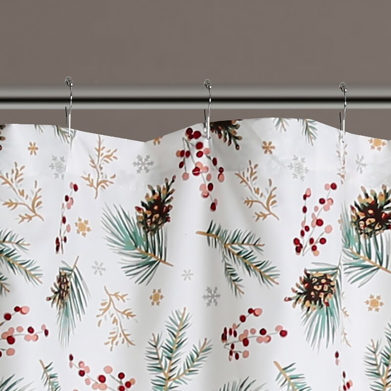 Barcenas 13 Piece Floral Shower Curtain Set + Hooks HAS119