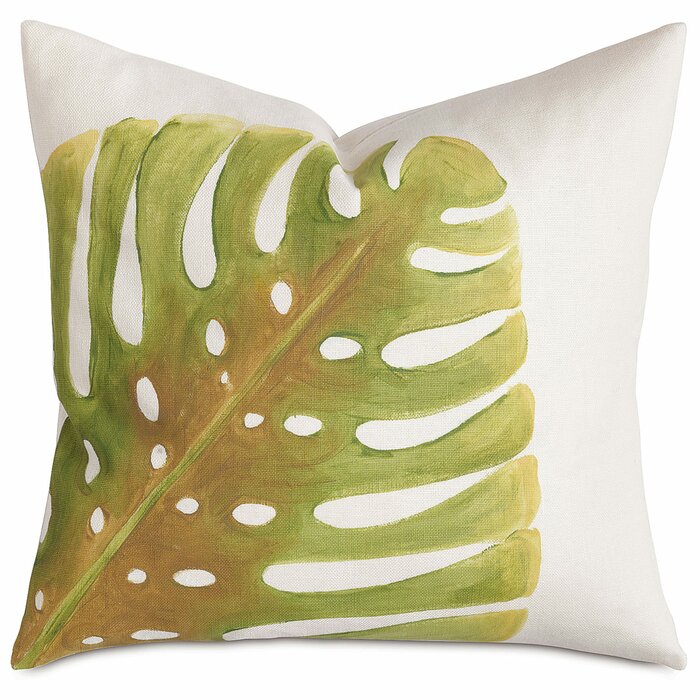 Barclay Butera Hand-Painted Philodendron Leaf Throw Pillow (#K4693)