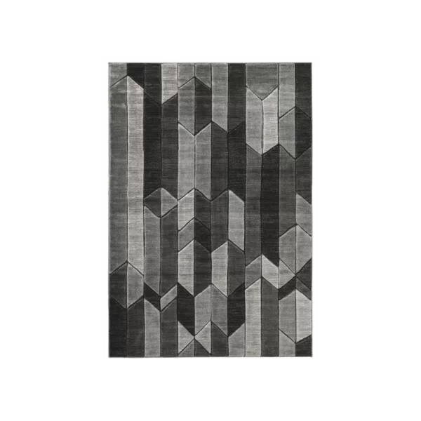 Barclay Geometric Area Rug in Black/Gray rectangle 7'6"x9'6"