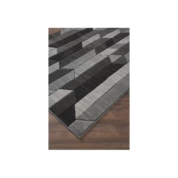 Barclay Geometric Area Rug in Black/Gray rectangle 7'6"x9'6"