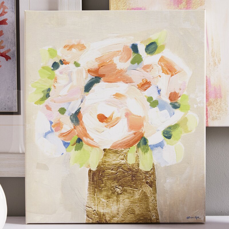 Barcroft Coral Peonies by Oliver Gal - Painting on Canvas SHB558