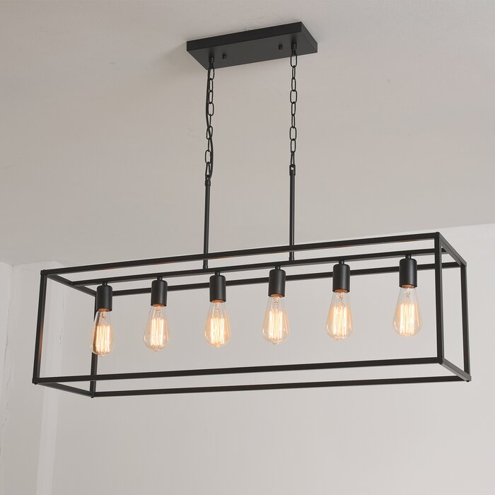 Barineau 6 Light Dimmable Kitchen Island Square / Rectangle Chandelier